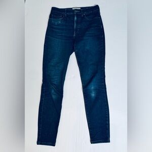 Everlane High Rise Skinny Jeans Dark Wash Stretch Denim Size 26 Preppy Casual